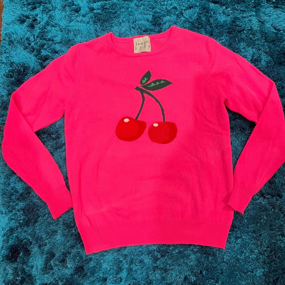 Jumper 1234. Hot pink cashmere cherry sweater. New never worn